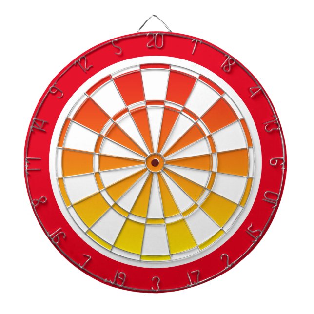 Tabla Dardos dartboard laranja, amarelo e vermelho (Frente)