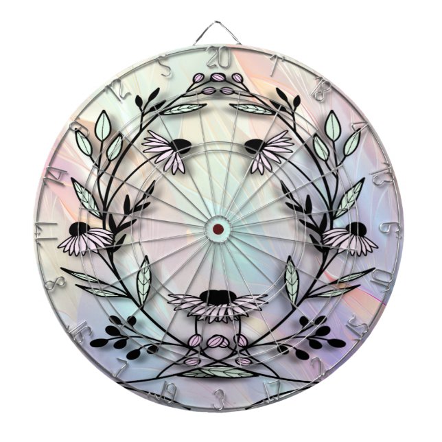Tabla Dardos Dartboard mínima da flor (Frente)