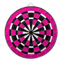 Dartboard preto & branco cor-de-rosa
