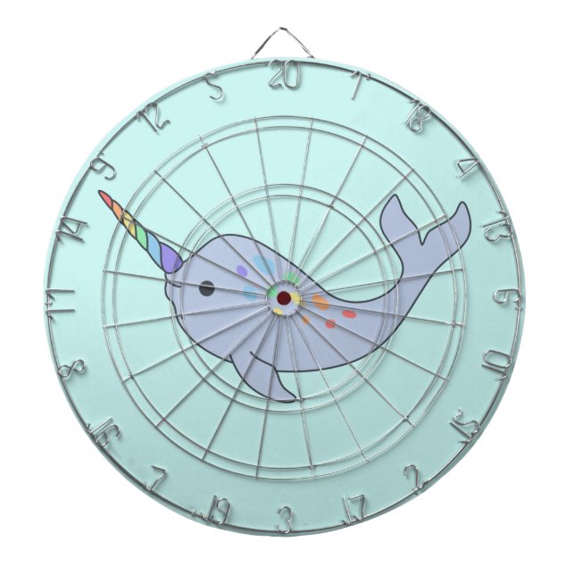 Tabla Dardos Dartboard Rainbow Narwhal (Frente)
