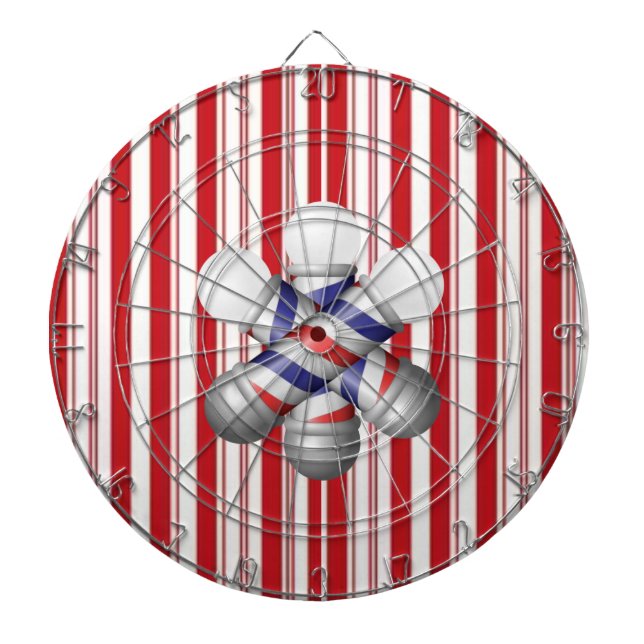 Tabla Dardos Dartboard Red & White Stripe Barber Pole Barbers (Frente)