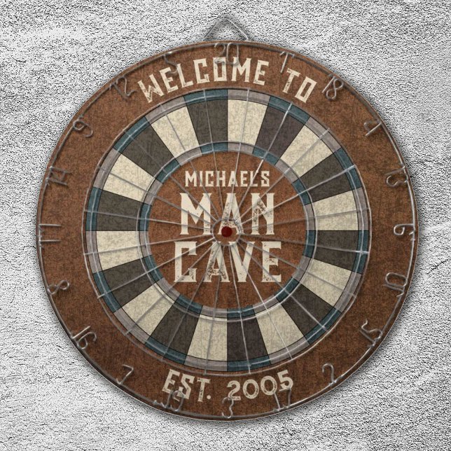 Tabla Dardos Dartboard Russo da Caverna Personalizada (A rustic man cave dart board makes a great gift for Father's day, birthday, or christmas!)