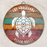 Tabla Dardos Dartboard Rustic Beach House Nome da Família Perso<br><div class="desc">Personalize este Painel com o seu nome de família. Projetado para você pelo Blackberry Boulevard.</div>