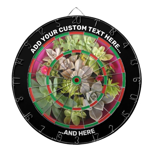Tabla Dardos Dartboard Suculta com Texto Personalizado (Frente)
