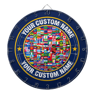 Tabla Dardos Dartboard Todas Bandeiras, Jogo Nome Personalizado