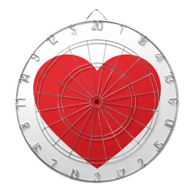 Tabla Dardos Dartboard vermelho do coração (Frente)