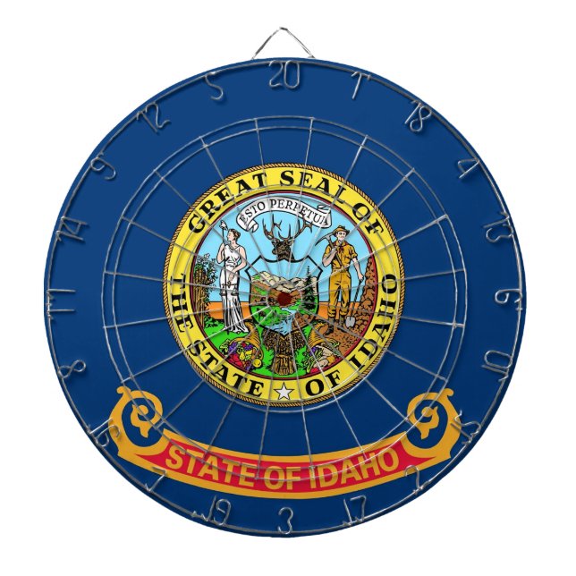 Tabla Dardos Dartboard with Flag of Idaho, EUA (Frente)
