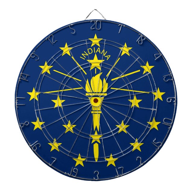 Tabla Dardos Dartboard with Flag of Indiana, EUA (Frente)