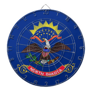 Tabla Dardos Dartboard with Flag of North Dakota, EUA