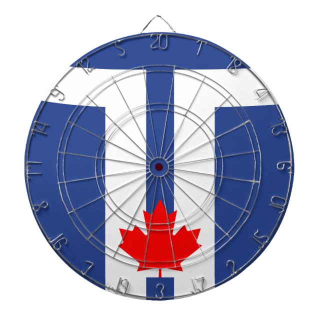 Tabla Dardos Dartboard with Flag of Toronto, Canada (Frente)