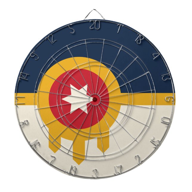 Tabla Dardos Dartboard with Flag of Tulsa, Oklahoma (Frente)