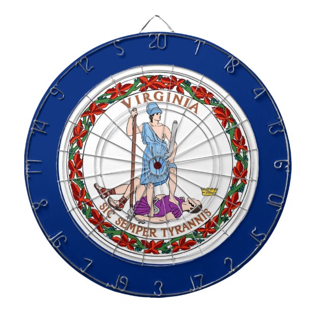 Tabla Dardos Dartboard with Flag of Virginia, EUA (Frente)