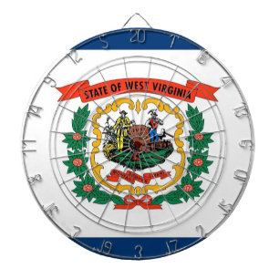 Tabla Dardos Dartboard with Flag of West Virginia, EUA