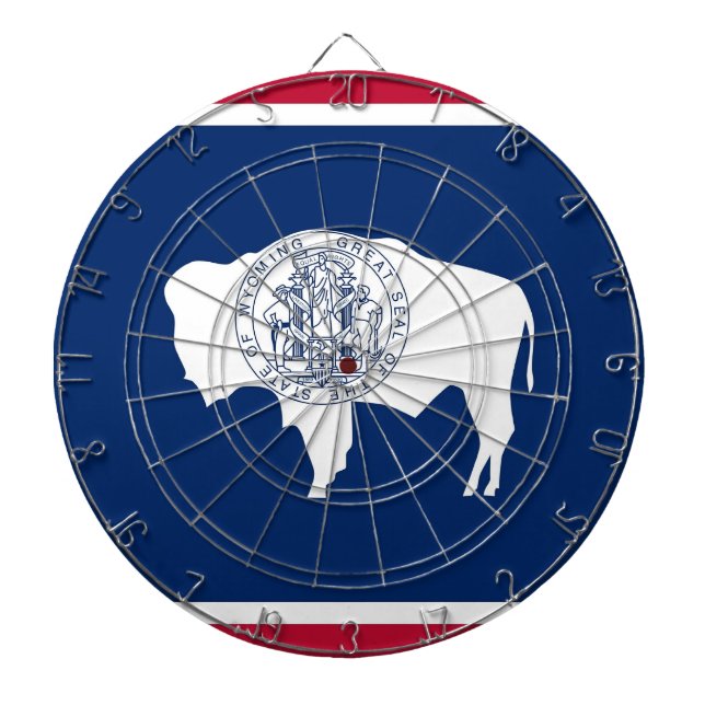 Tabla Dardos Dartboard with Flag of Wyoming, EUA (Frente)