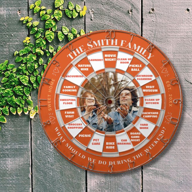 Tabla Dardos Decisão de Atividade Personalizada do Painel de Fo (One dartboard serves two functions, you may play in traditional way, or use it for your weekend plan)