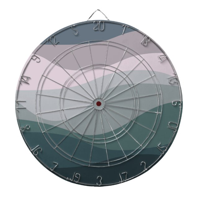 Tabla Dardos decoração de ondas retro roxas e turquesas (Frente)