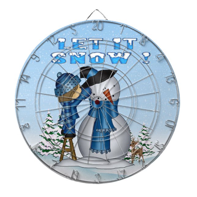 Tabla Dardos Deixe-o nevar no conselho de arte de boneco de nev (Frente)