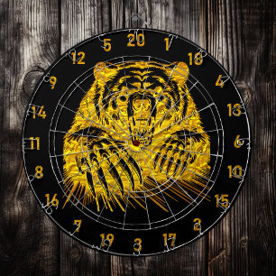 Tabla Dardos Dentes Grizzly Dourados Médios Que Mostram