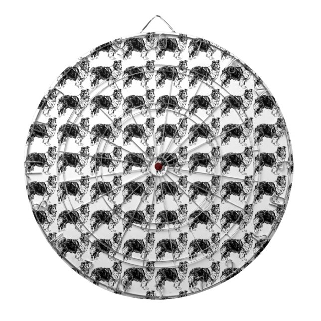 Tabla Dardos Desenho de Cão de Pastoreio de Shetland (Frente)