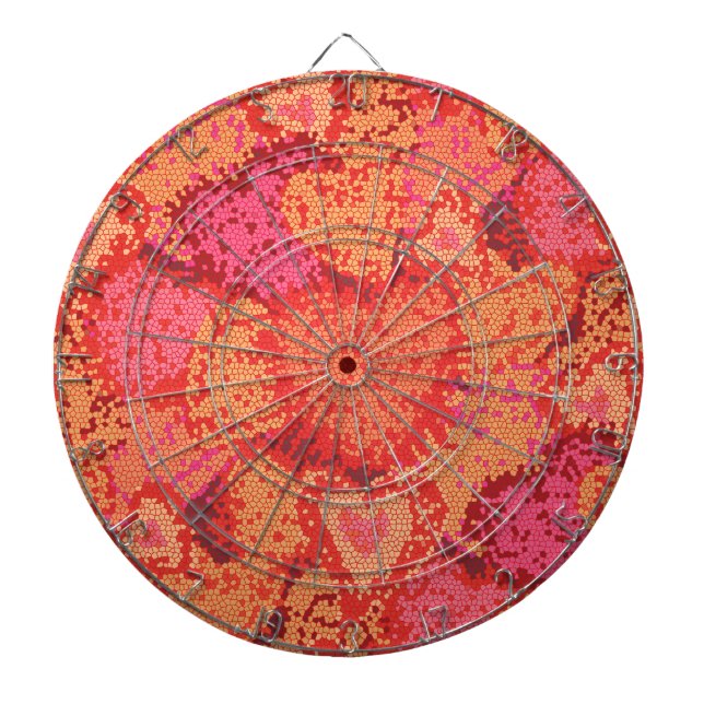 Tabla Dardos Desenho de corações mosaico fofos (Frente)