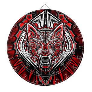 Tabla Dardos Desenho de Totem Tribal Haida de Lobo