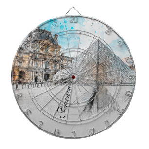 Tabla Dardos Desenho em aquarela do Louvre Paris, França