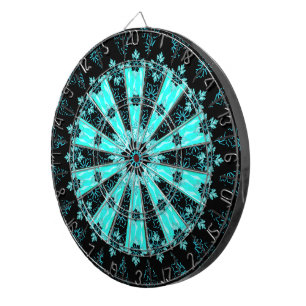 Tabla Dardos Design de abstrato floral preto único