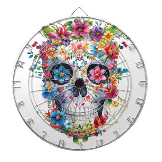 Tabla Dardos Design de Caveira Floral