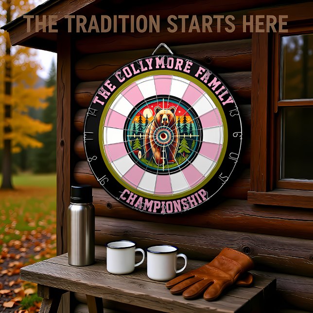 Tabla Dardos Design de Cruzamentos de Florestas de Urso Grizzly (Criador carregado)