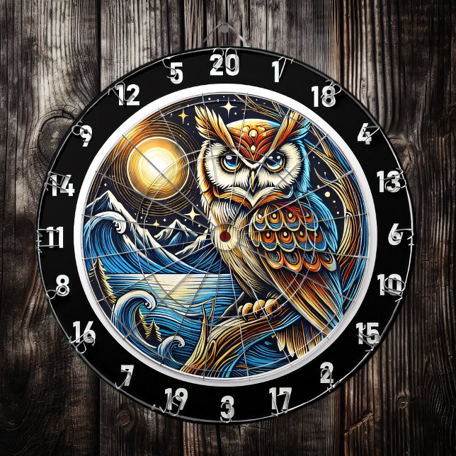 Tabla Dardos Design de dartboard Mystic Owl Starlit (Criador carregado)