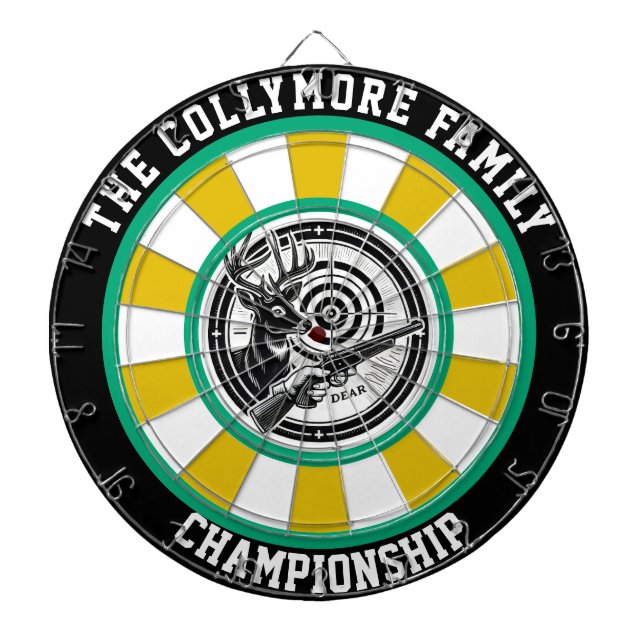 Tabla Dardos Design de floresta circular com veado (Frente)