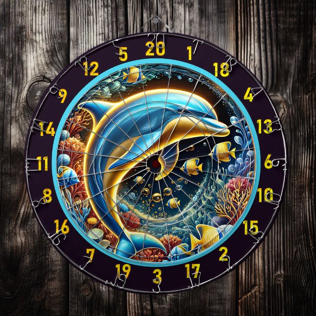 Tabla Dardos Design do quadro de golfinhos do oceano (Criador carregado)