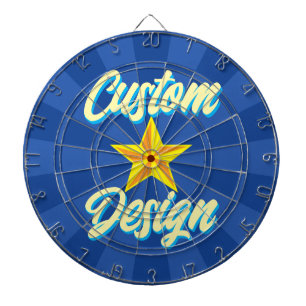 Tabla Dardos Design Personalizado Azul Ultramarino e Estrela Am