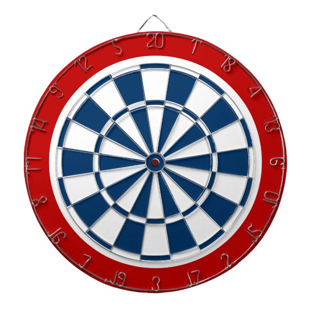 Tabla Dardos Desktop marinho azul, branco e vermelho (Frente)