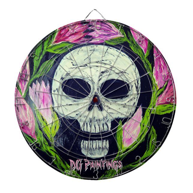 Tabla Dardos DG Paintings Skull Flower  (Frente)