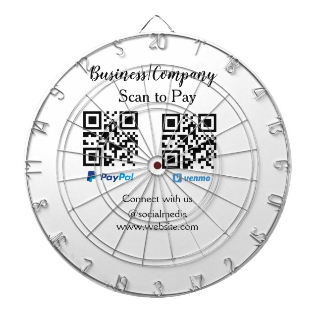 Tabla Dardos Digitalize para pagar código q r paypal venmo adic (Frente)