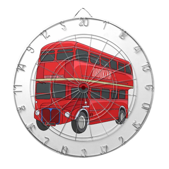 Tabla Dardos Double-decker bus cartoon illustration (Frente)
