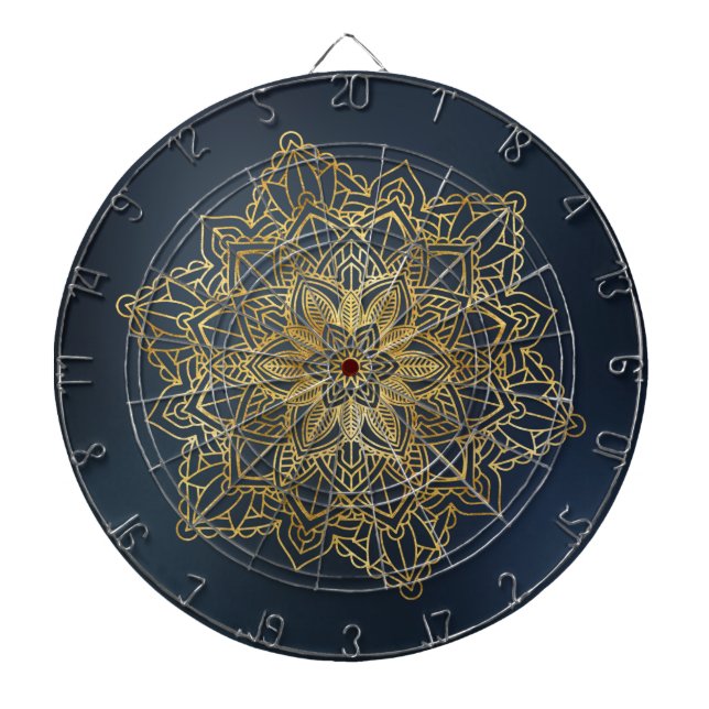 Tabla Dardos Dourado Mandala (Frente)