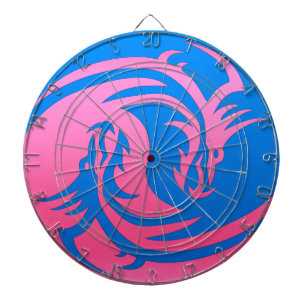 Tabla Dardos Dragão cor-de-rosa e azul de Yin e de Yang