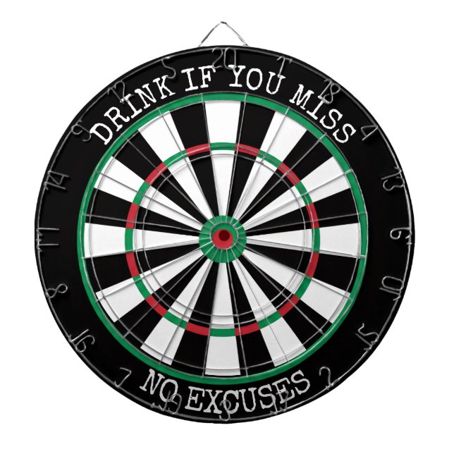Tabla Dardos Drink If You Miss – No Excuses Dartboard (Frente)
