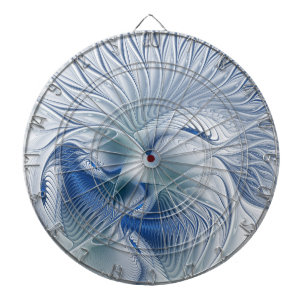 Tabla Dardos Dynamics Fantasy Abstrato Blue Tones Arte Fractal