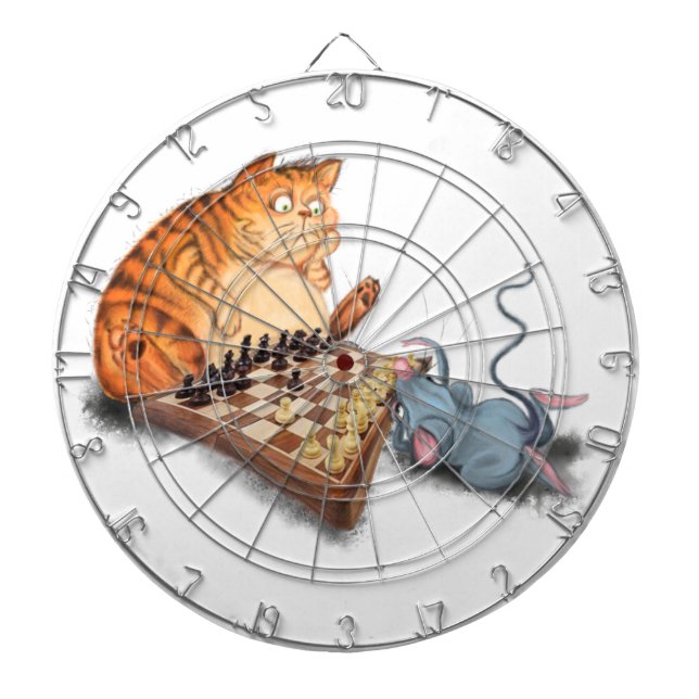 Tabla Dardos E Mouse Jogando Xadrez Dart Board Gift - Engraçado (Frente)