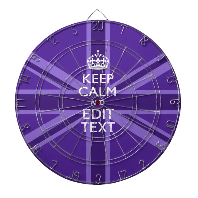 Tabla Dardos Elegância Roxa Mantenha Calmo Sua Tomada de Texto (Frente)