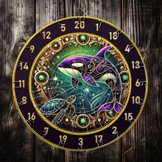 Tabla Dardos Elegante Orca Turtle Dartboard Trabalho de arte (Criador carregado)