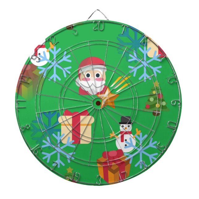 Tabla Dardos emoji de natal verde (Frente)