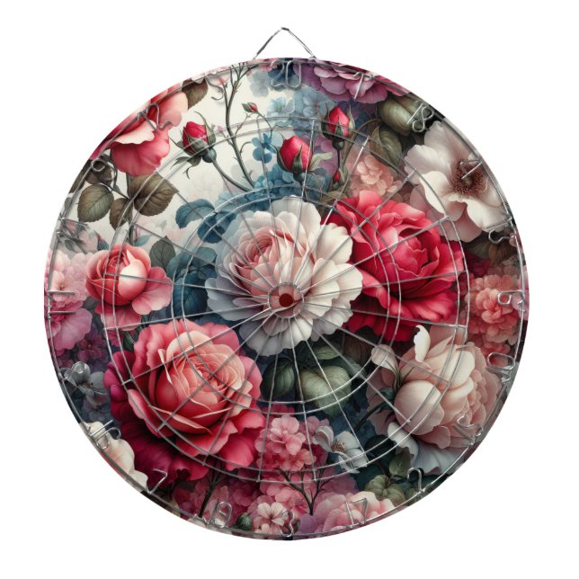 Tabla Dardos Encanto Floral Rosa Atemporal (Frente)