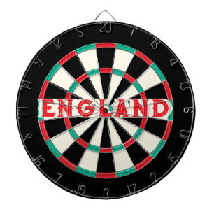 Tabla Dardos ENGLAND English Old Classic Design Red Text