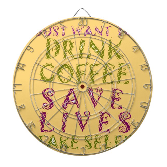Tabla Dardos Engraçado Café Selfie Design (Frente)