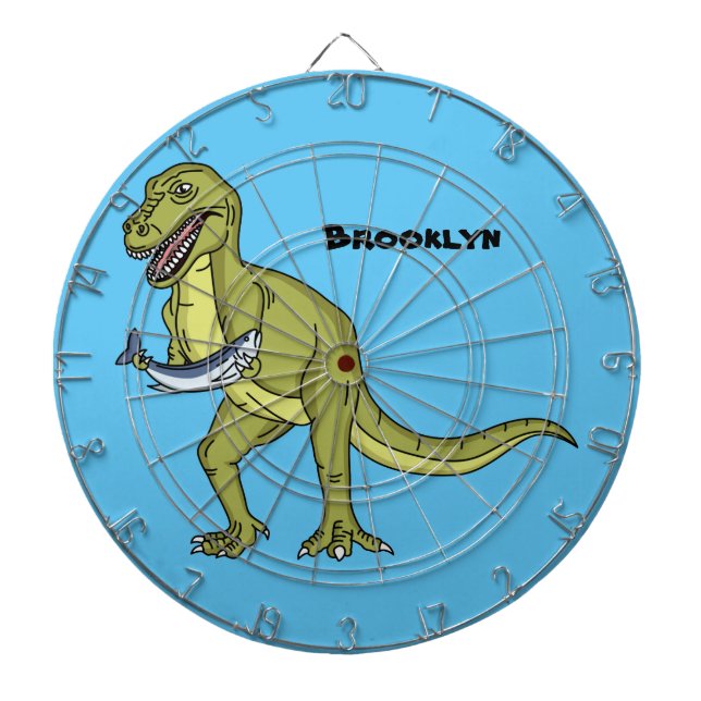 Tabla Dardos Engraçado ilustração do dinossauro T rex (Frente)