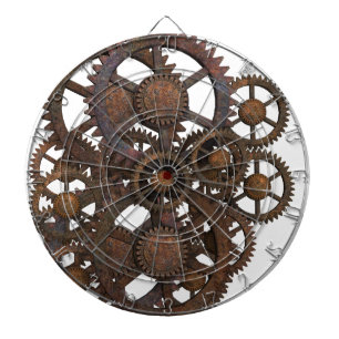 Tabla Dardos Engrenagens oxidadas do metal de Steampunk